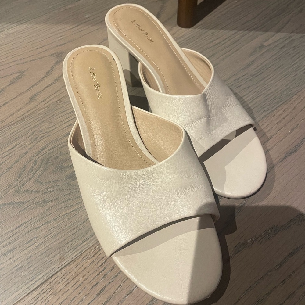 & Other Stories Cream Women's Mules - Picture 2 of 3